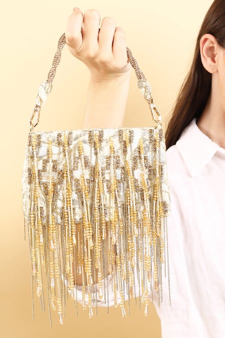 Born Flash Chain Tassel Glam Fringe Embellished Bag 