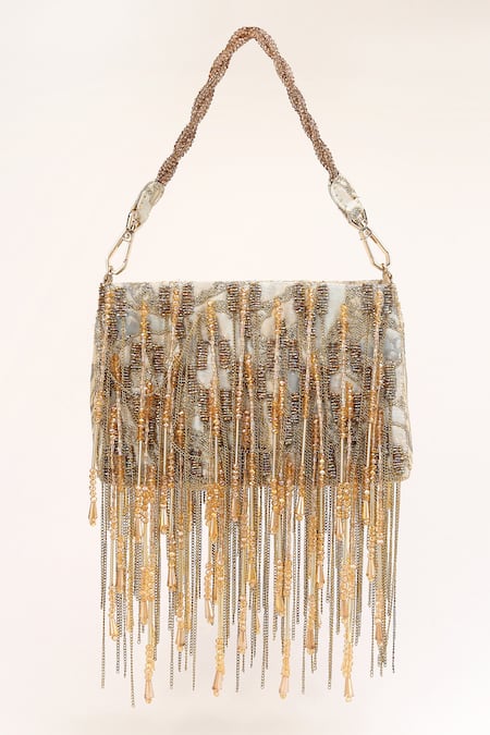 Born Flash Chain & Beaded Charm Tassel Bag 