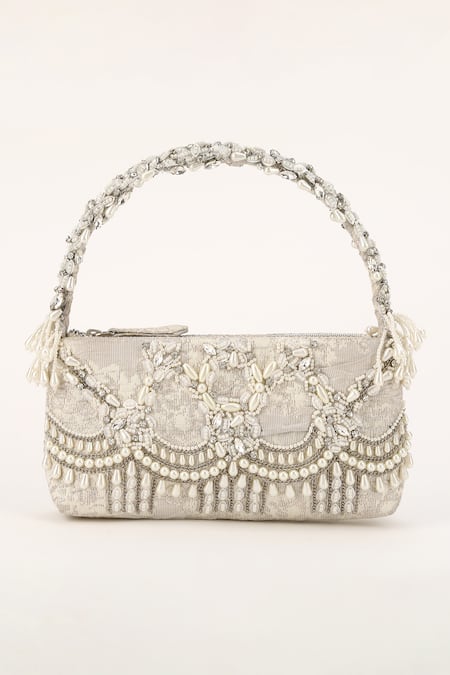 Born Flash Luxuria Pearl Bloom Embellished Handbag 