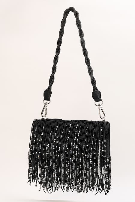 Born Flash Beaded Charm Tassel Bag 