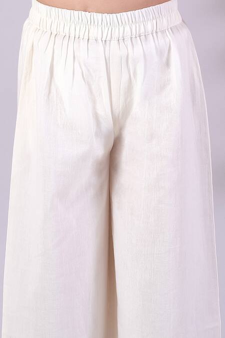 Shop Lil Drama Orange Cotton Embroidery Janmashtami Kurta With Pyjama Pant Online at Aza Fashions Shop_Lil Drama_Orange Cotton Embroidery Janmashtami Kurta With Pyjama Pant _Online_at_Aza_Fashions