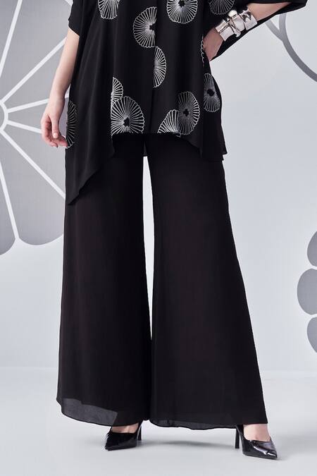 Buy Nachiket Barve Black Georgette Embroidery Collared Floral Shirt With Pant Online at Aza Fashions Buy_Nachiket Barve_Black Georgette Embroidery Collared Floral Shirt With Pant _Online_at_Aza_Fashions