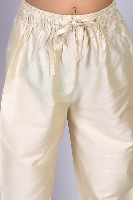 Shop_Lil Drama_Purple Viscose, Rayon Gota Patti, Foil Lace Embroidered Kurta And Pant Set _Online_at_Aza_Fashions