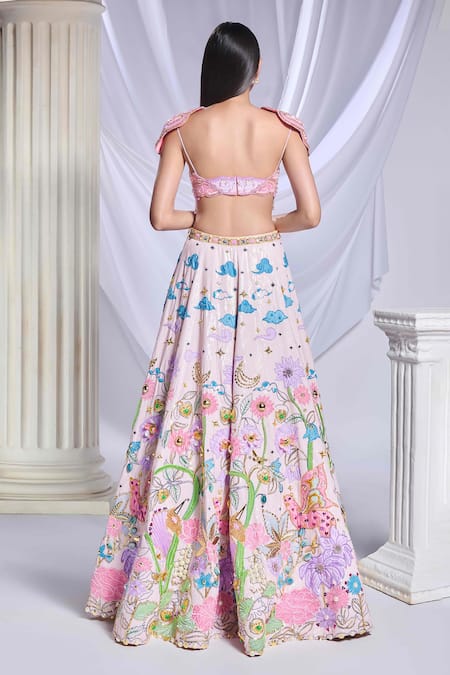 Papa Don't Preach Whimsical Wonderland Embroidered Lehenga Set 