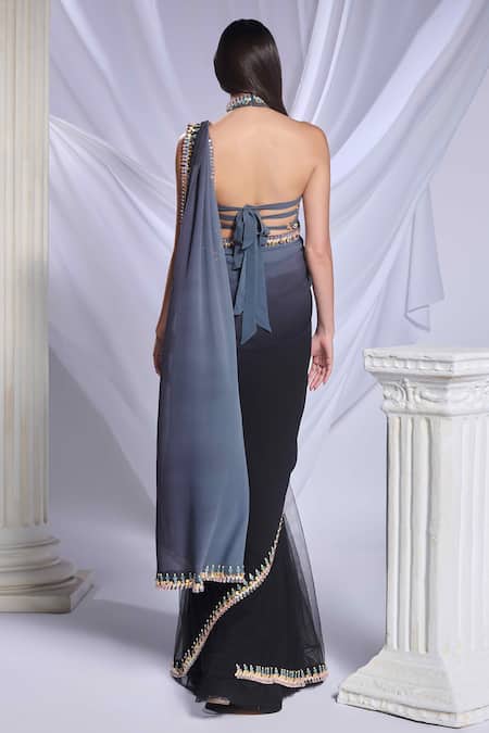 Papa Don't Preach Rose Embroidered Saree Set 