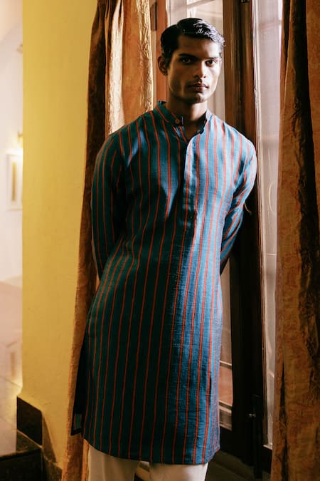 Drishti & Zahabia Stripe Print Kurta With Pant 