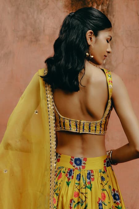 Drishti & Zahabia Kalamkari Print Lehenga Blouse Set 