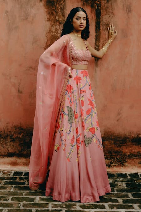 Drishti & Zahabia Kalamkari Print Lehenga Set 