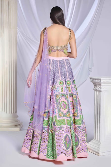 Papa Don't Preach Dear Dahlia Embroidered Lehenga Set 