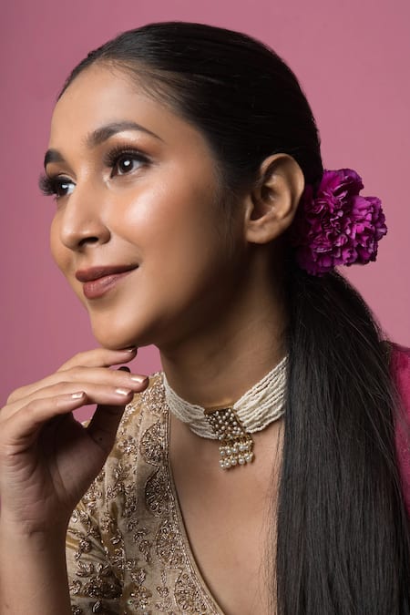 Queens Jewels Jadau Stone Embellished Pendant Choker 