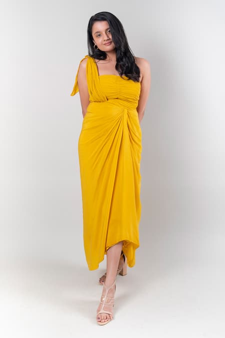 EWOKE Thea Draped Midi Dress 