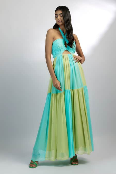 EWOKE Stella Halter Neck Draped Gown 