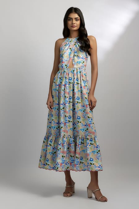 EWOKE Swan Print Gown 