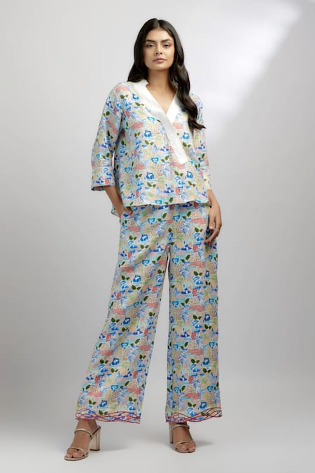 EWOKE Swan Print Boxy Top & Pant Set 