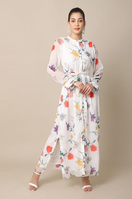 EWOKE Carmen Floral Print Shirt Dress 