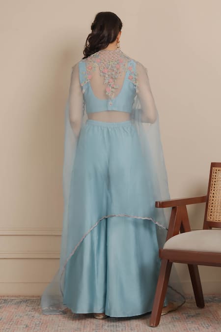 Nemaani Dori Embroidered Cape & Sharara Set 