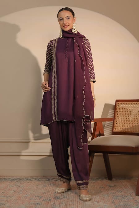 Nemaani Dori Embroidered Short Kurta Salwar Set 