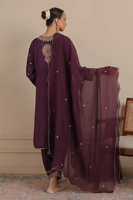 Nemaani Floral Butta Embroidered A-Line Kurta Salwar Set 