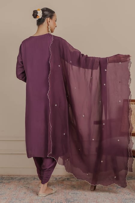 Nemaani Ethnic Motif Embroidered Straight Kurta Dhoti Pant Set 