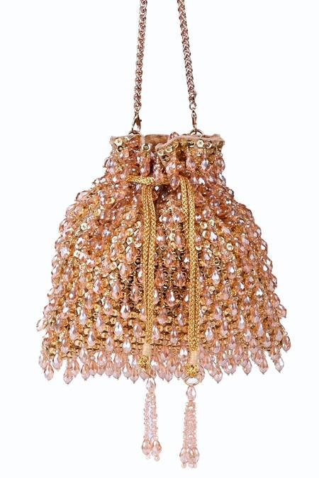 Buy House Of Kosha Gold Sequins, Beads Haya Crystal Embellished Potli Bag Online at Aza Fashions Buy_House Of Kosha_Gold Sequins, Beads Haya Crystal Embellished Potli Bag _Online_at_Aza_Fashions