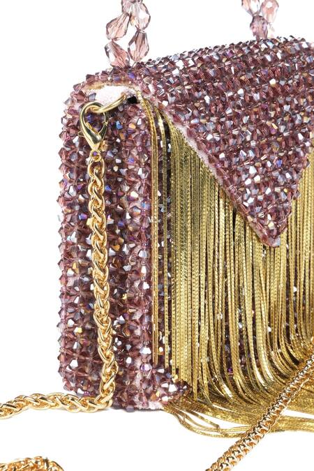 Buy House Of Kosha Purple Metallic Thread, Fringe Natali Embellished Mini Bag Online at Aza Fashions Buy_House Of Kosha_Purple Metallic Thread, Fringe Natali Embellished Mini Bag _Online_at_Aza_Fashions