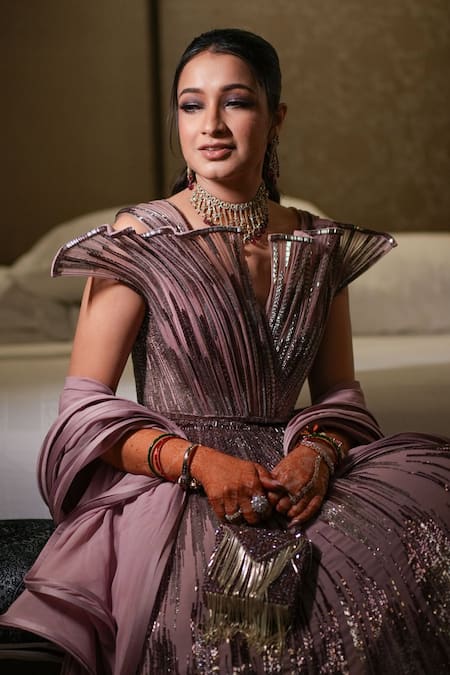 Shop House Of Kosha Purple Metallic Thread, Fringe Natali Embellished Mini Bag Online at Aza Fashions Shop_House Of Kosha_Purple Metallic Thread, Fringe Natali Embellished Mini Bag _Online_at_Aza_Fashions