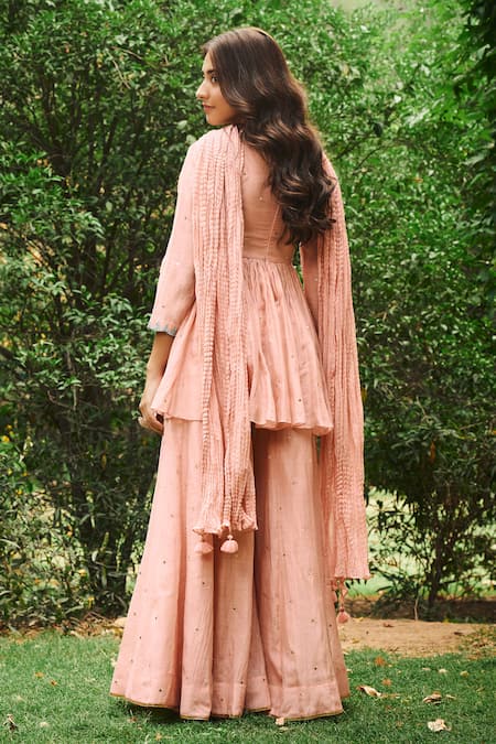 Almaari By Pooja Patel Kumud Mirror Embroidered Sharara Set 