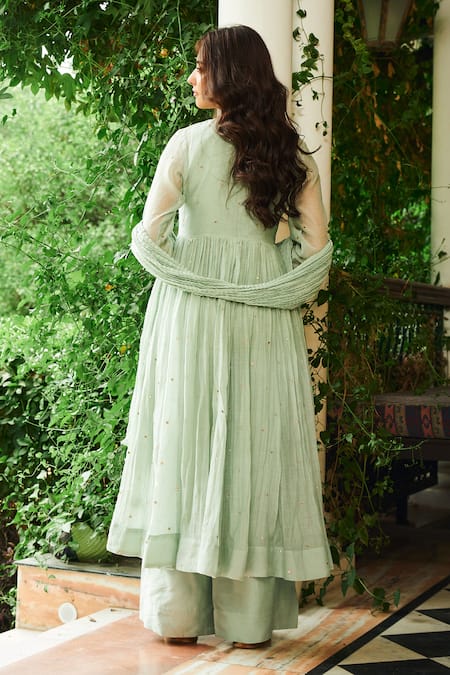 Almaari By Pooja Patel Kamini Mirror Embroidered Anarkali Set 