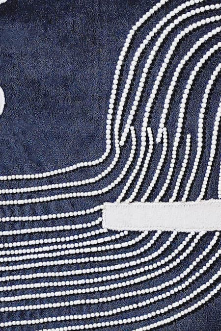 Buy_Mid July Home_Black Velvet Embroidery Mesmerizing Mystery Abstract Set Of 2 Cushion Covers_Online_at_Aza_Fashions