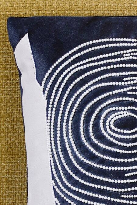 Shop_Mid July Home_Black Velvet Embroidery Abstract Hand Set Of 2 Cushion Covers_Online_at_Aza_Fashions