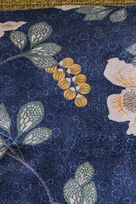 Buy_Mid July Home_Green Velvet Print Floral Set Of 2 Cushion Covers_Online_at_Aza_Fashions