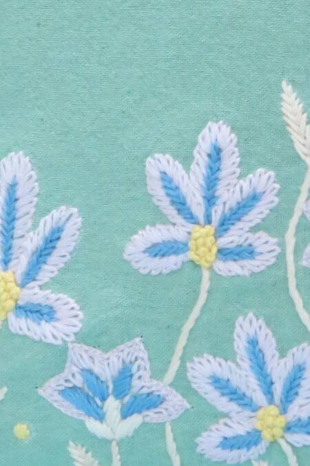 Mid July Home Green Cotton Embroidery Blossom Set Of 2 Cushion Covers Online at Aza Fashions Mid July Home_Green Cotton Embroidery Blossom Set Of 2 Cushion Covers_Online_at_Aza_Fashions
