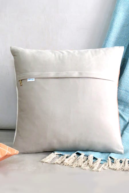 Shop_Mid July Home_Multi Color Cotton Textured Block Set Of 2 Cushion Covers_at_Aza_Fashions