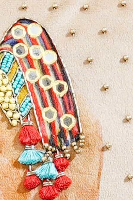 Mid July Home Beige Velvet Print, Embroidery Pushkar Mela Set Of 2 Cushion Covers Online at Aza Fashions Mid July Home_Beige Velvet Print, Embroidery Pushkar Mela Set Of 2 Cushion Covers_Online_at_Aza_Fashions