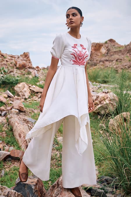 The Whole Nine Yards Sumukhi Garden Embroidered Kurta & Gadh Flared Pant Set 