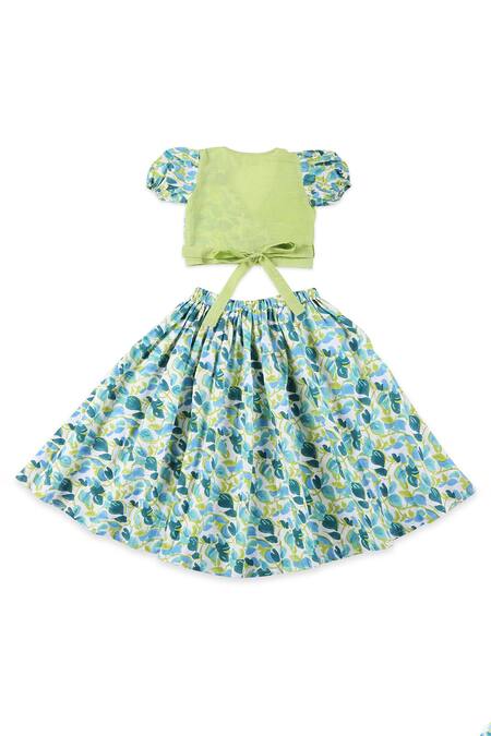 Buy_Miko Lolo_Green Organic Cotton Block Print Gul Lehenga Set