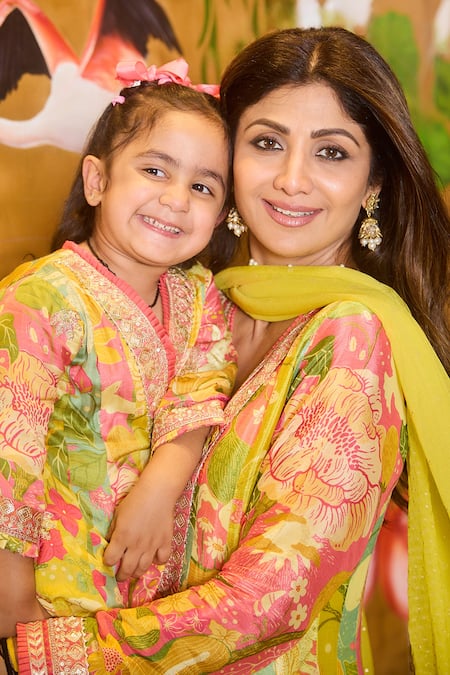 Shop Gopi Vaid Multi Color Chiffon, Cotton Floral Bloom Print Anarkali Dhoti Pant Set Shop_Gopi Vaid_Multi Color Chiffon, Cotton Floral Bloom Print Anarkali Dhoti Pant Set