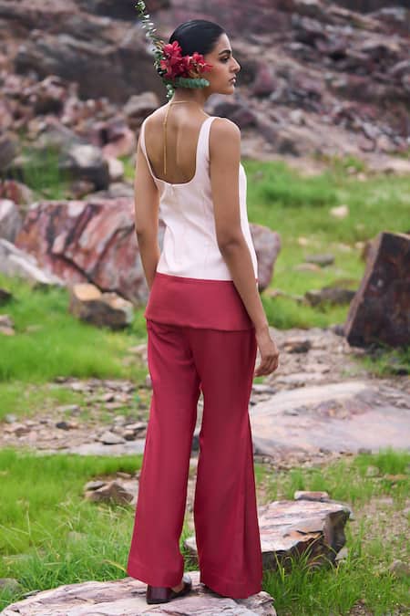 The Whole Nine Yards Anjana Border Embroidered Kurta & Charu Flared Pant Set 