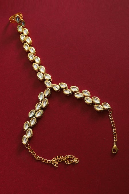 Paisley Pop Kundan Encrusted Hathphool 