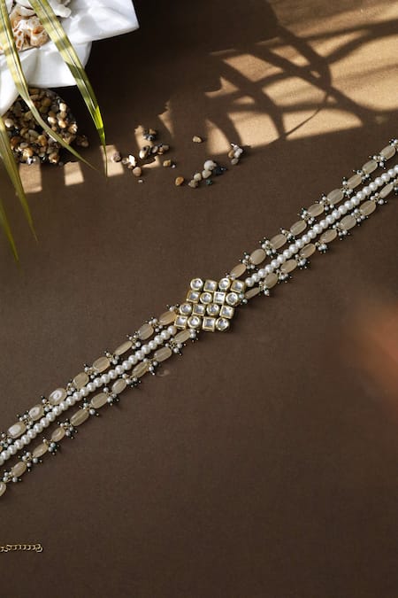 Paisley Pop Kundan & Tumble Stone Kamarbandh 