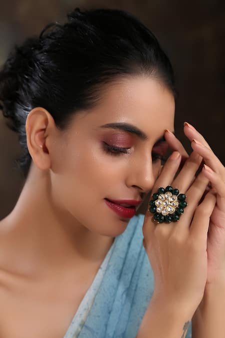 Paisley Pop Ruchira Kundan Encrusted Ring 