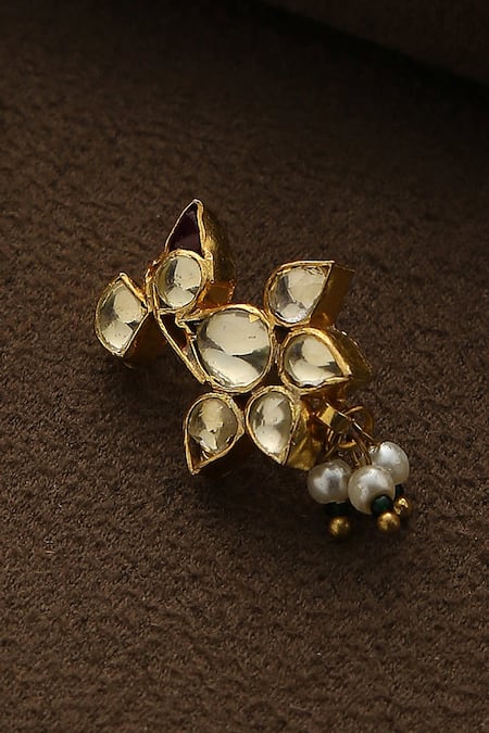 Paisley Pop Kundan Embellished Nosepin 