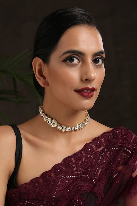 Paisley Pop Kundan Embellished Choker 