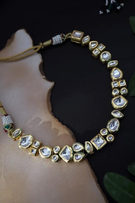 Paisley Pop Gold Plated Kundan Embellished Choker at Aza Fashions Paisley Pop_Gold Plated Kundan Embellished Choker _at_Aza_Fashions