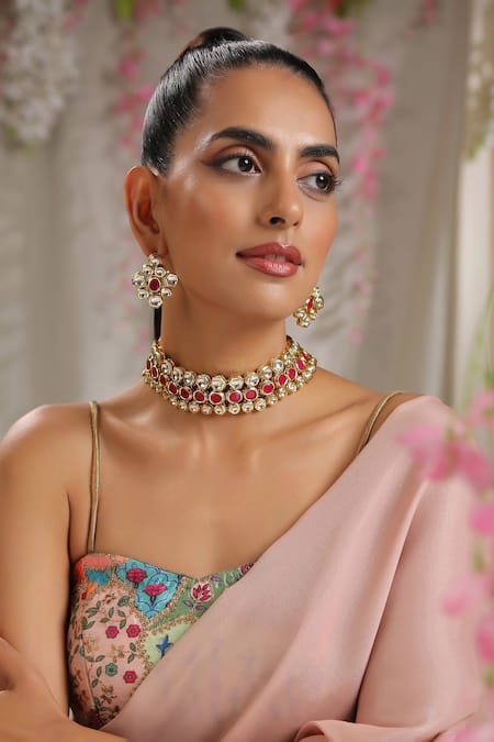 Paisley Pop Kundan Studded Choker Set 