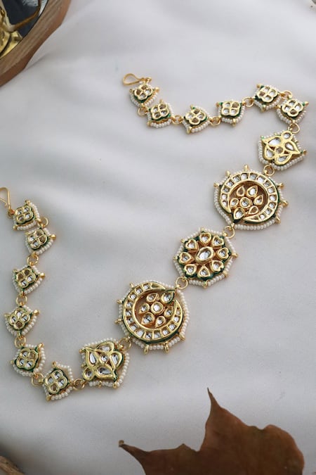 Buy Paisley Pop Gold Kundan Studded Headband Buy_Paisley Pop_Gold Kundan Studded Headband