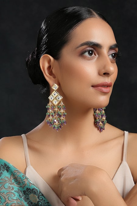 Paisley Pop Kundan Studded Earrings 