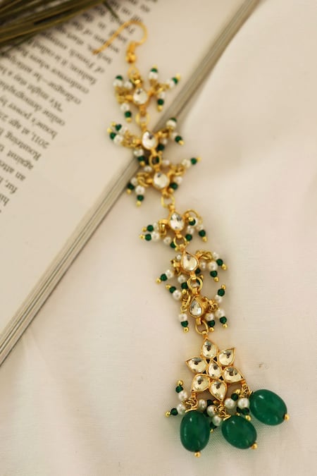 Paisley Pop Floral Carved Maangtikka 