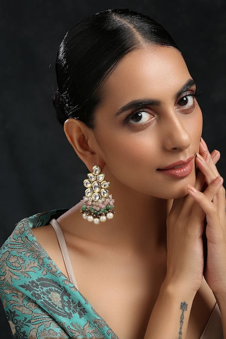 Paisley Pop Kundan Embellished Earrings 