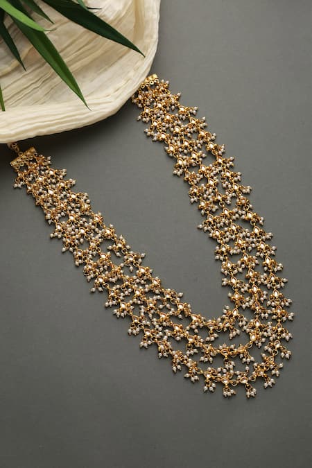 Paisley Pop Pearl Embellished Layered Necklace 